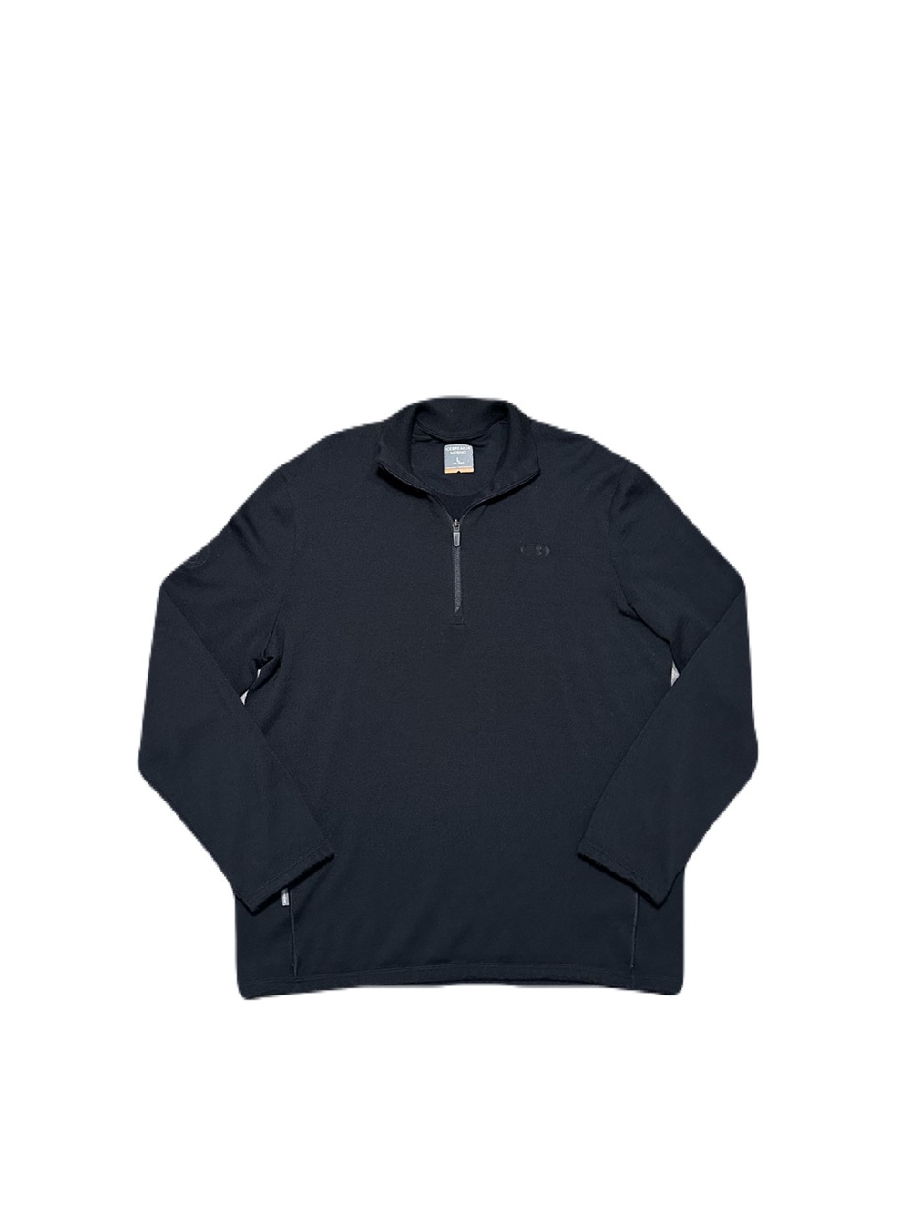 Icebreaker Shirt Mens L Black Long Sleeve Bodyfit 260 Merino Pullover 1/4 Zip